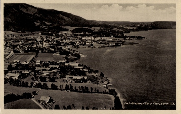 Postcard Bad Wiessee in Upper Bavaria, aerial photograph