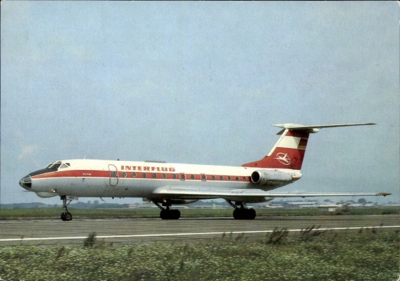 Postcard passenger aircraft Tupolev Tu-134, Interflug