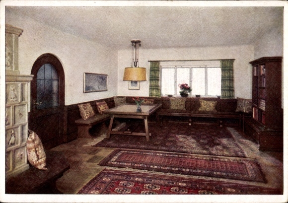 Ak Obersalzberg Berchtesgaden in Oberbayern, Haus Wachenfeld, Wohnzimmer