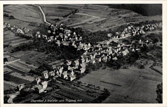Postcard Oberndorf Solms Hessen, aerial photograph