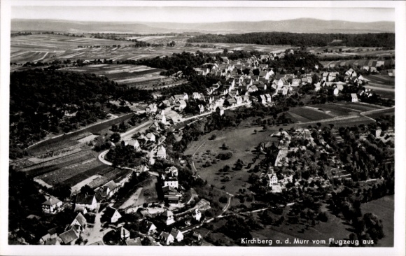 Postcard Kirchberg an der Murr Württemberg, aerial photograph, view of houses, rural surroundings