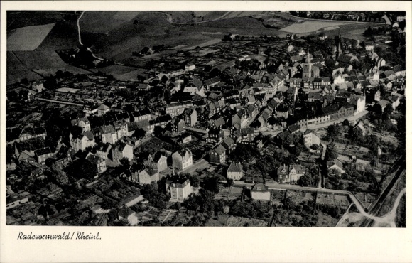Postcard Radevormwald Bergisches Land, aerial view of many houses, rural surroundings