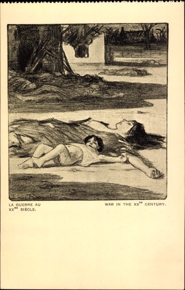 Artist Postcard Raemaekers, Louis, La Guerre au XXme Siècle, War in the XX Century, Mother, Child