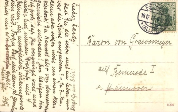 Postcard Kirchwahlingen Böhme in Lower Saxony, manor, buildings, garden, trees, historic post office...