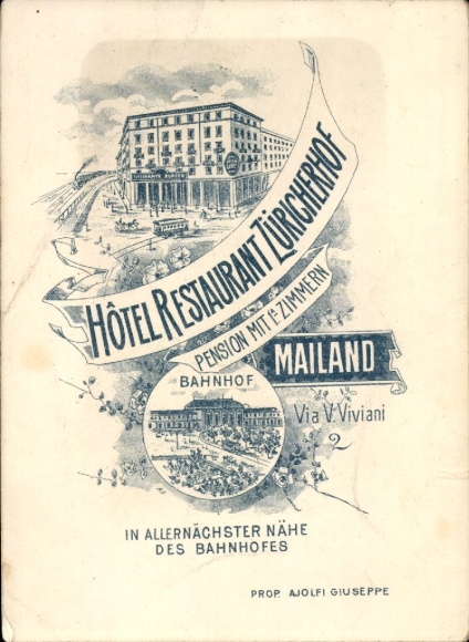 Litho Milano Mailand Lombardia, Hotel-Restaurant Züricherhof, Bahnhof