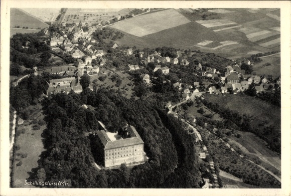 Ak Schillingsfürst in Midden-Franken, luchtfoto