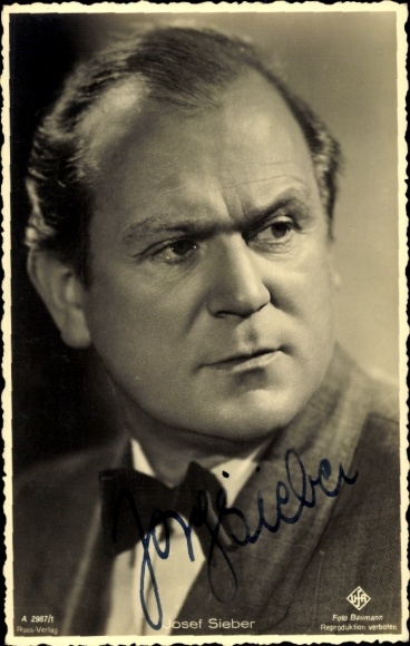 Ak Schauspieler Josef Sieber, Portrait, Ufa Film, Ross Verlag A 2987 1