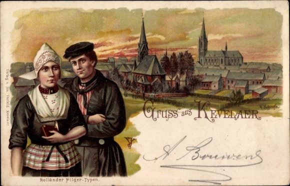 Artist Chromo-Litho Schoofs, G., Kevelaer am Niederrhein, Dutch pilgrim types