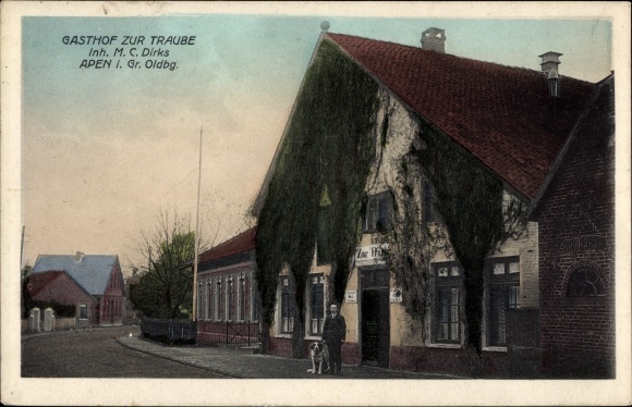 Postcard Apen in Oldenburg Ammerland, Gasthof zur Traube