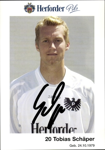 Autogrammkarte Fußballer Tobias Schäper, Preußen Münster, Autogramm