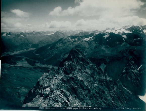 Photo Sankt Moritz Canton Graubünden, view from Piz Julier, ascent