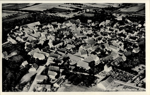 Postcard Stalldorf Riedenheim in Lower Franconia, aerial photograph