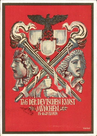 Artist Postcard Kaspar, Munich, Day of German Art, 14th-16th. July 1939