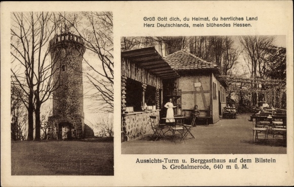KP Großalmerode w Hesji, gospoda górska Bilstein, wieża widokowa, taras