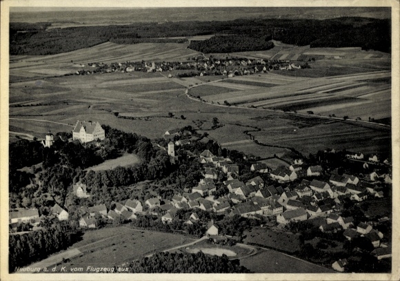 Postcard Neuburg an der Donau Upper Bavaria, aerial photograph