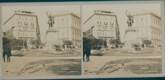 Stereofoto Genua Genua Ligurië, Vittorio Emmanuel II Monument, Wereldreis 1914