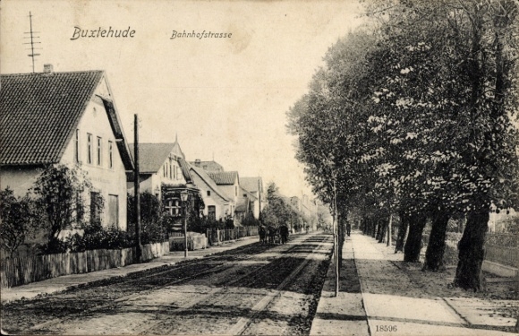 Postcard Buxtehude in Lower Saxony, Bahnhofstraße