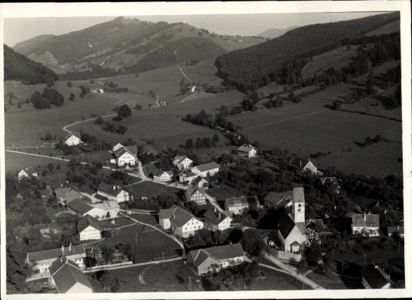 Postcard Grünenbach im Allgäu Swabia, aerial photograph