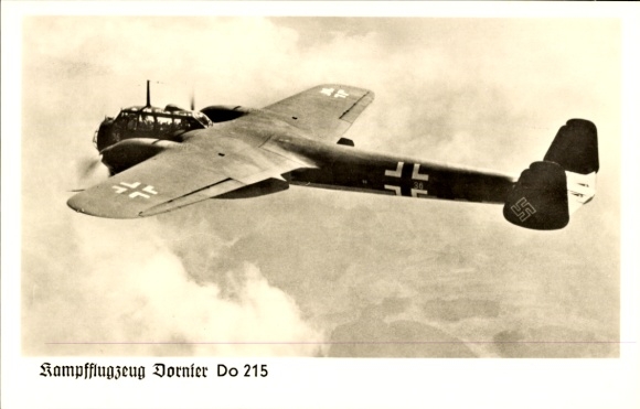Postcard German Air Force, Dornier Do 215, fighter aircraft, WWII