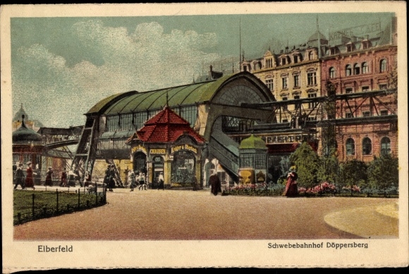 Ak Wuppertal Elberfeld Nordrhein Westfalen, Schwebebahn, Schwebebahnhof Döppersberg
