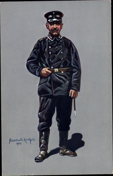Künstler Ak Lüschwitz-Koreffski, Unteroffizier des Kraftfahr Batl. 1914-1915, I WK