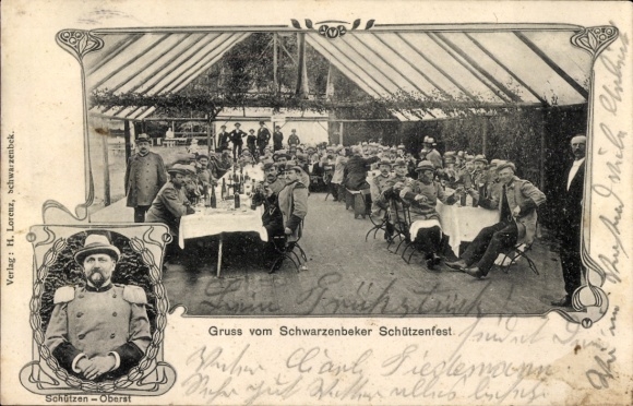 Ak Schwarzenbek in Lauenburg, schietfestival, schietkolonel