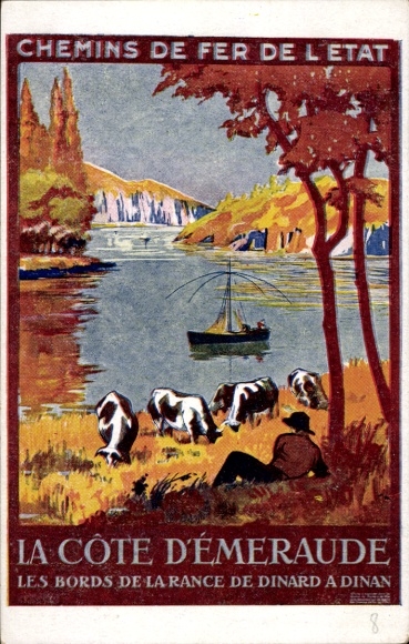CPA Chemins de fer de l'État, Côte d'Émeraude, reclame