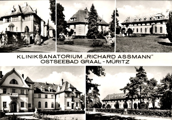 Postcard Ostseebad Müritz Graal-Müritz, Clinic Sanatorium "Richard Assmann", Baltic Sea resort, several buildings