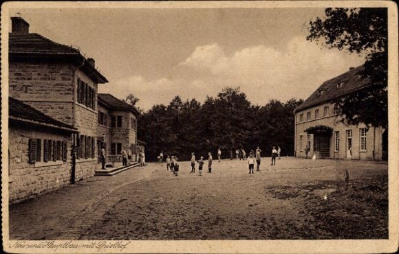 Ak Vielbach in het Westerwald, rusthuis IC Junior, nieuw- en hoofdgebouw, speeltuin, kinderen