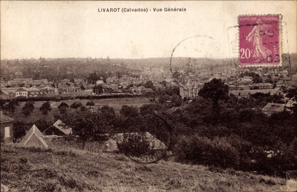 Ak Livarot Calvados, vue générale, Panorama