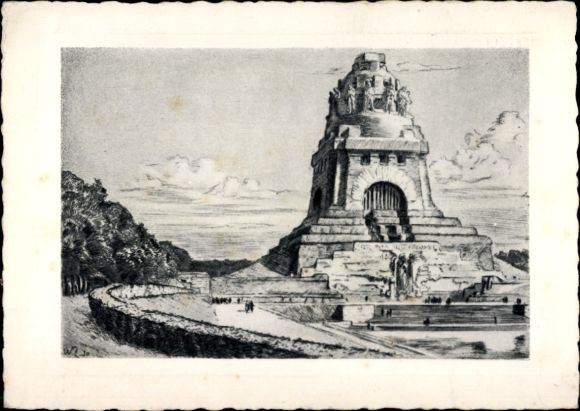 Künstler Ak Leipzig, Völkerschlachtdenkmal