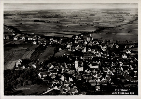 Postcard Gerabronn in Württemberg, aerial photograph