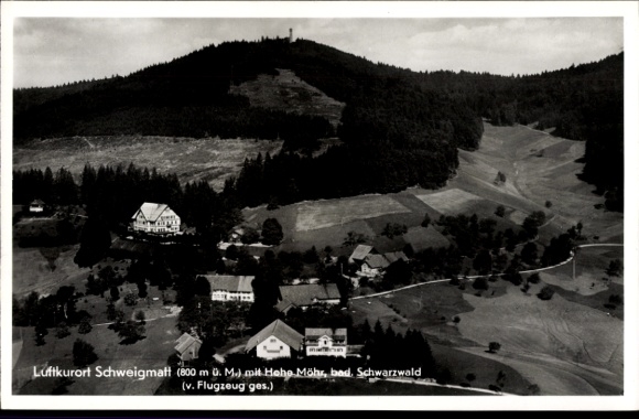 Postcard Schweigmatt Raitbach Schopfheim in Baden, aerial photograph, Hohe Möhr
