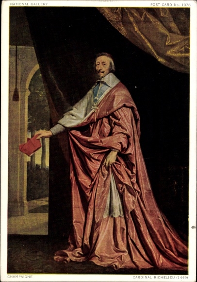 Artist Postcard Cardinal Jean de Richelieu in robe