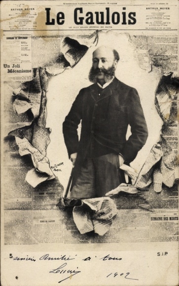 Newspaper Postcard Le Gaulois, Dreyfus affair, portrait of a man