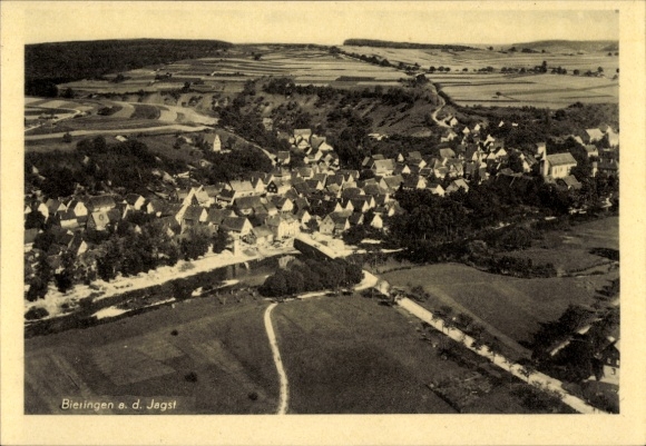 Ak Bieringen Schöntal in Württemberg, Jagst, Fliegeraufnahme