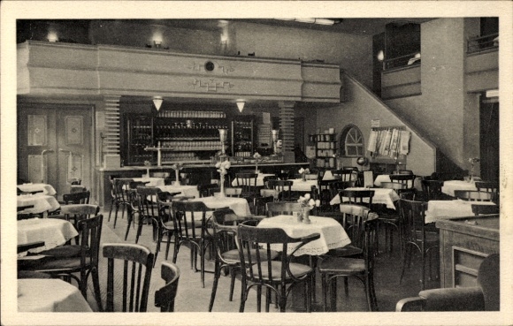 Postcard Mühlhausen in Thuringia, Central-Palast-Cafe, owner Ferd. Tapella