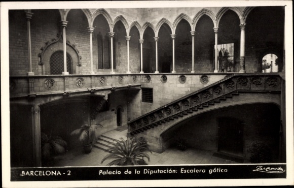 KP Barcelona Katalonia Hiszpania, Palacio de la Diputación, Escalera gotico, Barcelona