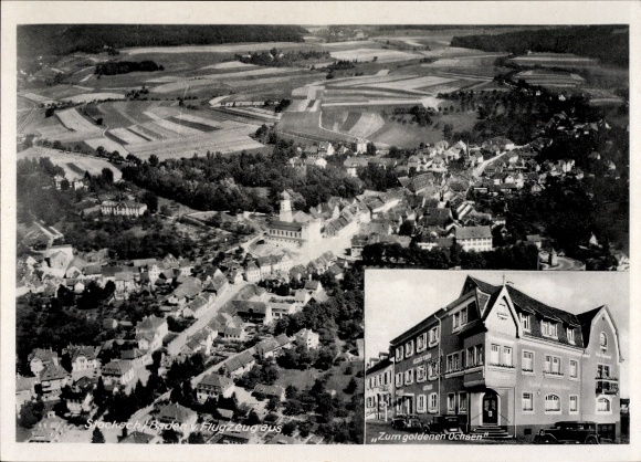 Postcard Stockach in Hegau Baden Württemberg, To the Golden Ox, Willi Hahn
