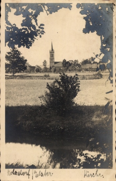 foto Ak Holzdorf Jessen an der Elster, kerk