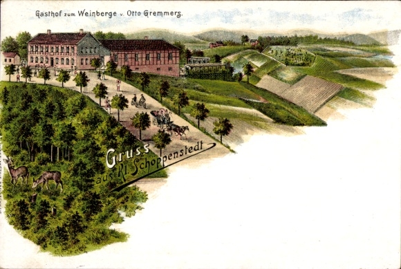 Chromo-Litho Klein Schöppenstedt in Lower Saxony, Gasthof zum Weinberge