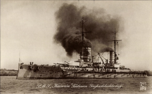 Ak Duits oorlogsschip, SMS Kaiserin, turbineslagschip, keizerlijke marine