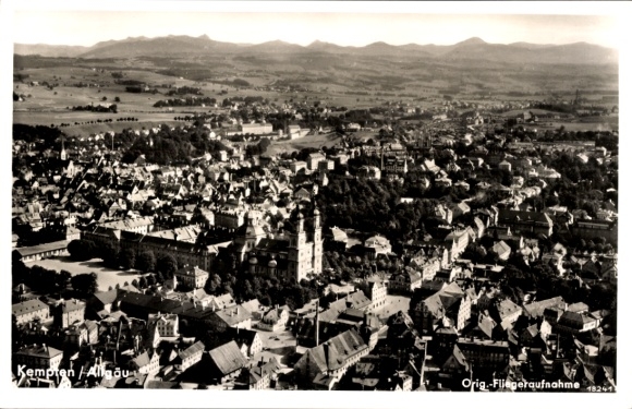 Postcard Kempten im Allgäu Schwaben, aerial photograph