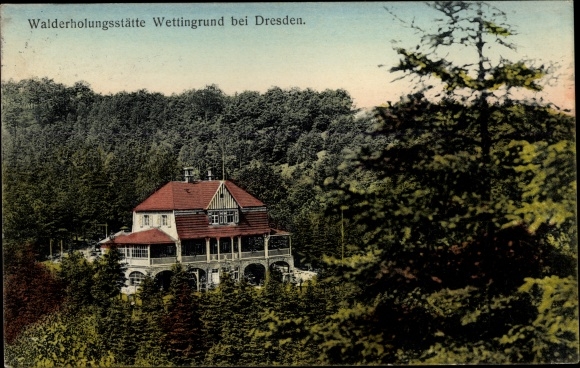 Postcard Wettinggrund Deuben Freital in Saxony, forest recreation area