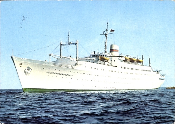 Postcard FDGB holiday ship MS Völkerfreundschaft