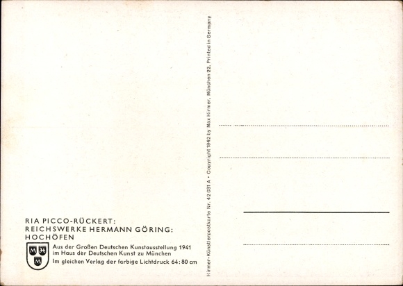 Artist PC Ria Picco Rückert, Reichswerke Hermann Göring, blast furnaces