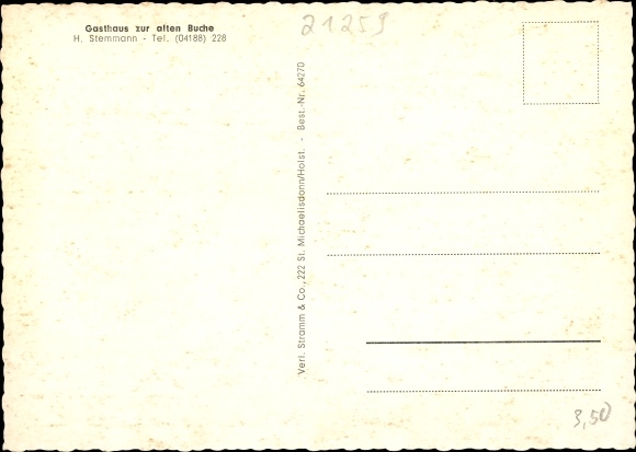 Postcard Todtshorn Tostedt in the district of Harburg, inn to the old beech, monument, path section