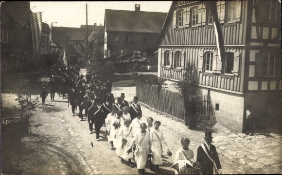 Foto Ak Schnelldorf in Mittelfranken, Festzug, Dinkelsbühler Straße