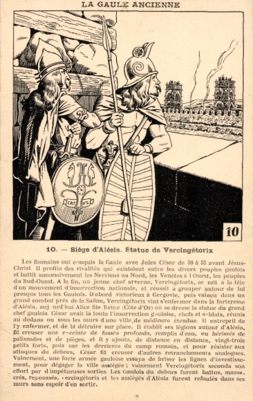 Postcard Old Gaul, Siege of Alesia, Statue of Vercingetorix