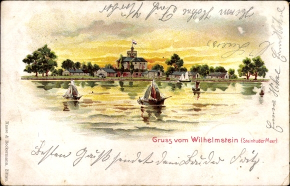 PC Steinhude Wunstorf Lower Saxony, Steinhuder Meer, front shows Wilhelmstein, beautiful country